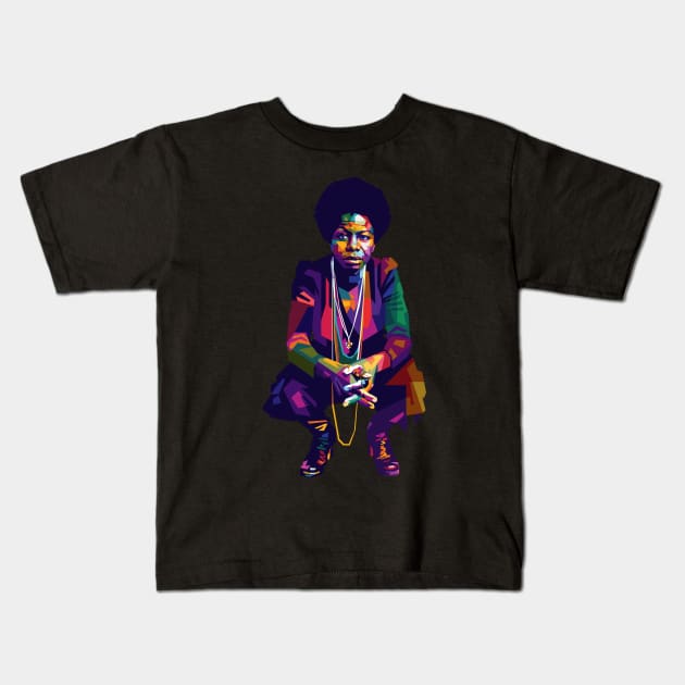 Nina Simone Kids T-Shirt by RJWLTG